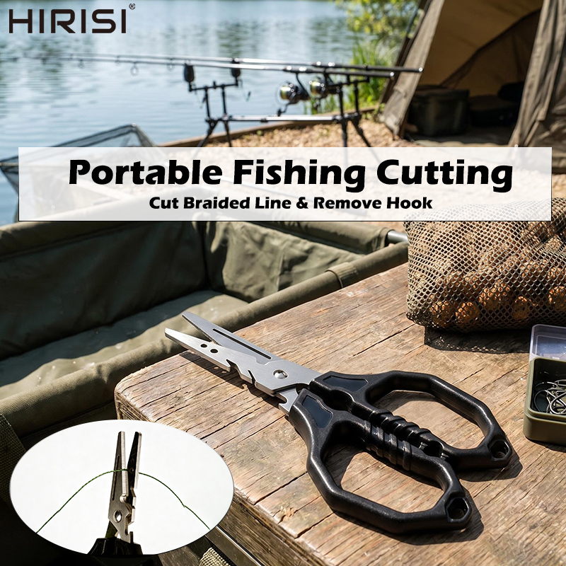 Fishing Hook Remover - 多機能釣り用ハサミ ステンレス鋼ラインカッター フックリムーバー付き タックルツール ポータブルアウトドアアクセサリー