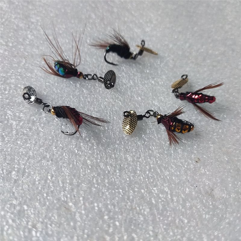 Fishing Hook - T34C スパンコールルアーベイト人工フライフックマイクロオブジェクト釣りセット昆虫フック釣り具アクセサリー