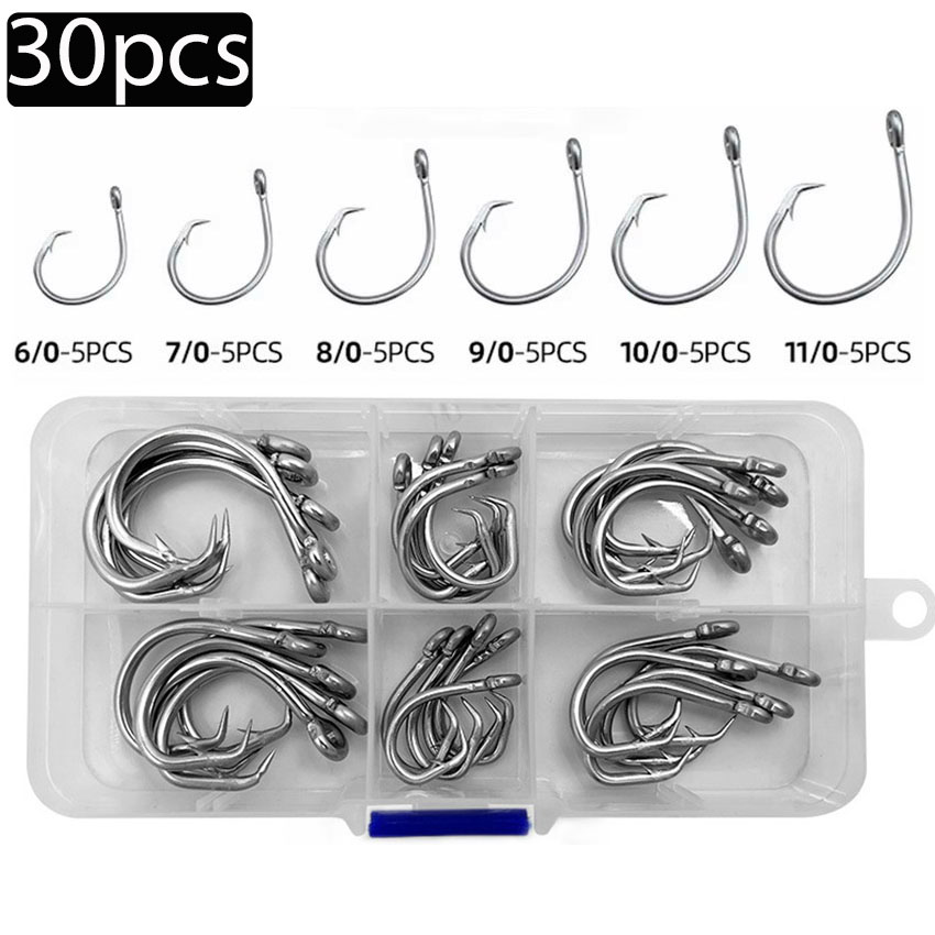 30個/箱 釣り針 ステンレス製 ワイドギャップ サークル  - Fishing Hook Circle のレビューと価格