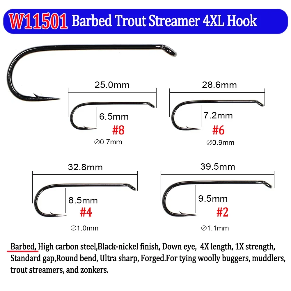 フックとバーブなしのフライ,200個,ナマフ,さまざまな色, - Fishing Hook Barbless のレビューと価格