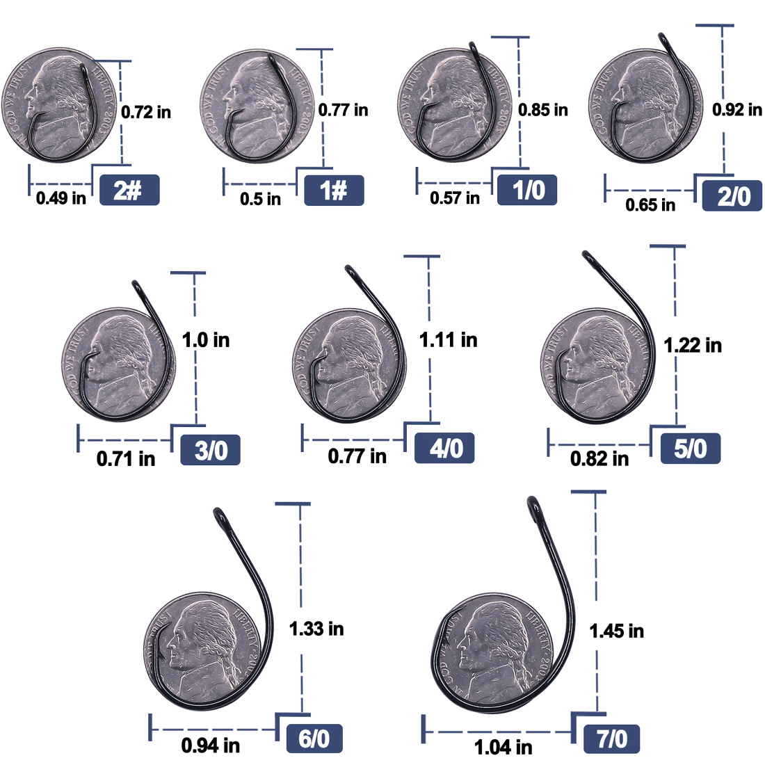 9KM 25-50個入り インラインワイドギャップサークルフ - Fishing Hook Circle のレビューと価格