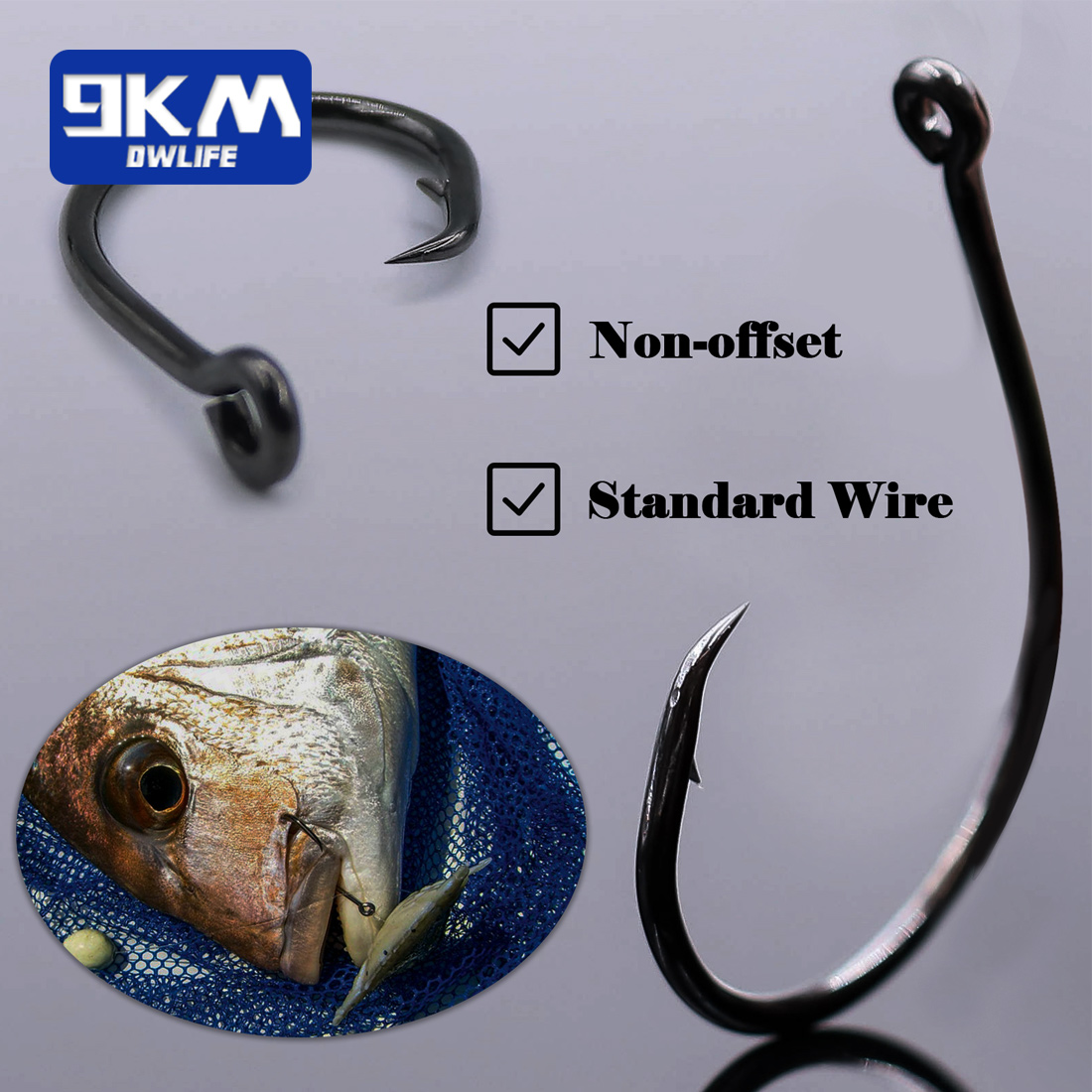 9KM 25-50個入り インラインワイドギャップサークルフ - Fishing Hook Circle のレビューと価格
