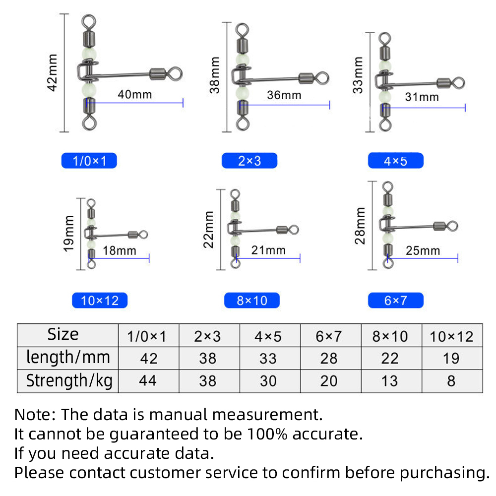DNDYUJU 10 個 3way 発光 T 字型クロスライ - Fishing Hook Assortment のレビューと価格