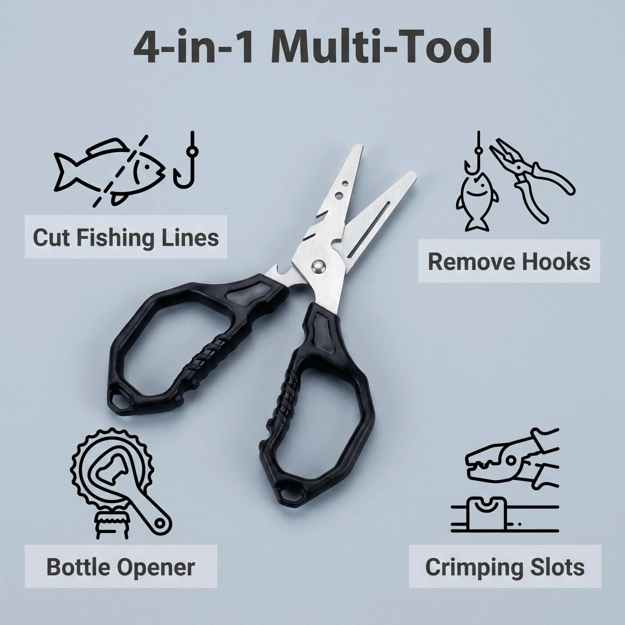 多機能釣り用ハサミ ステンレス鋼ラインカッター フックリムー - Fishing Hook Remover のレビューと価格