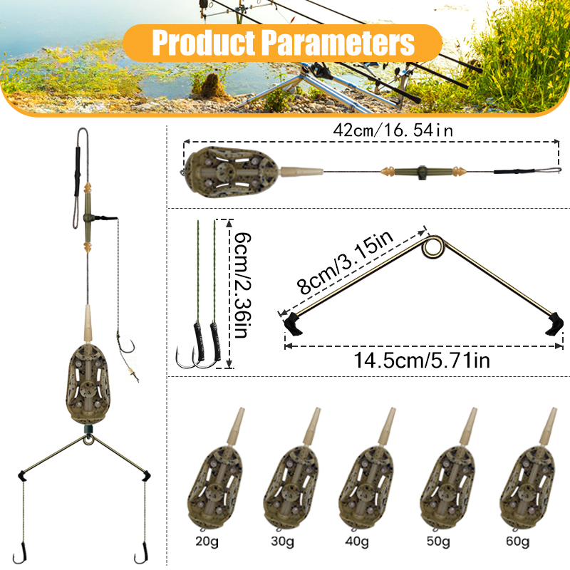 鉛芯付き3フック事前結び鯉ヘアリグ |   メソッドフィーダ - Fishing Hook Assortment のレビューと価格
