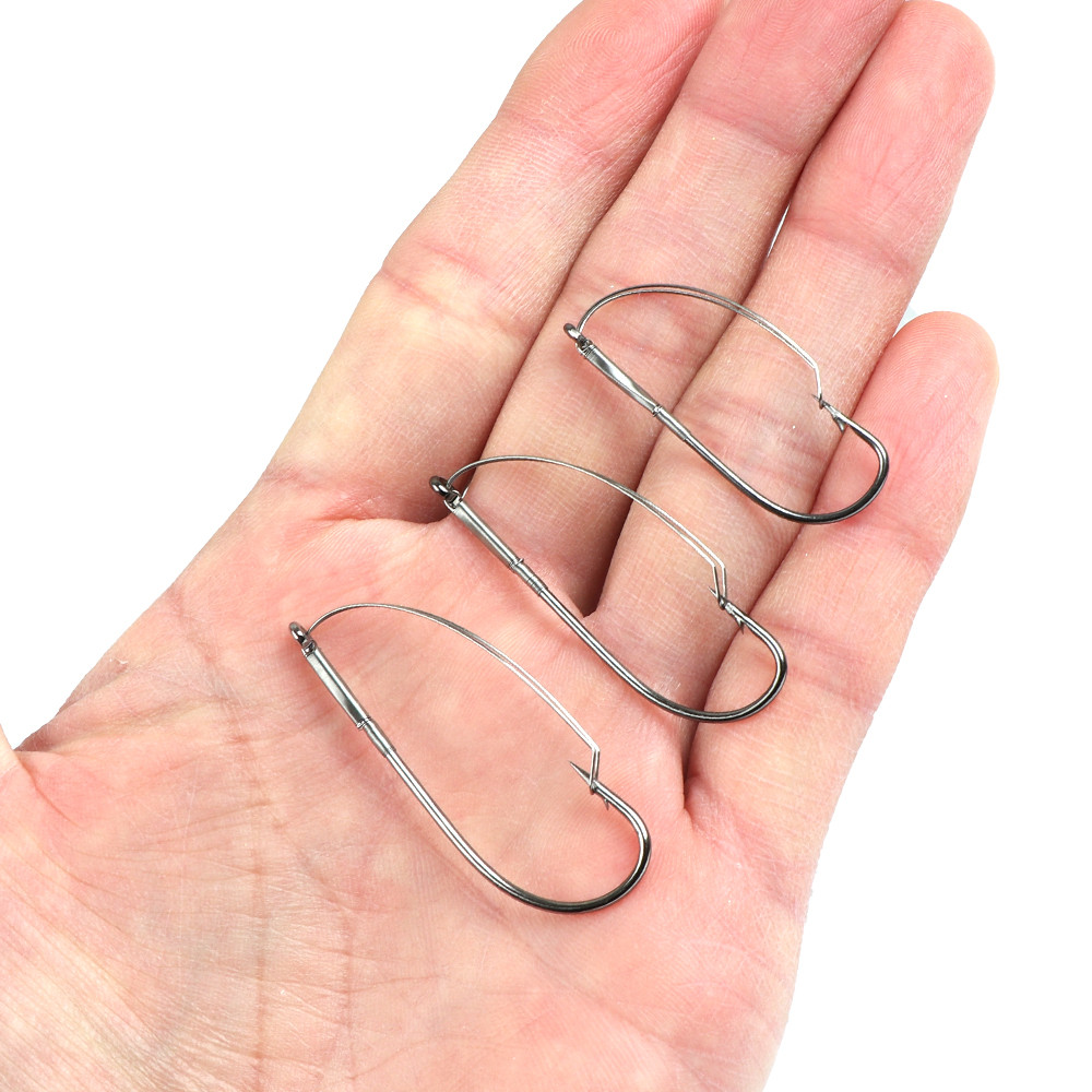 10 ピース/箱釣り奇抜なウィードレスフック有刺鉄線フィッシ - Fishing Hook Weedless のレビューと価格