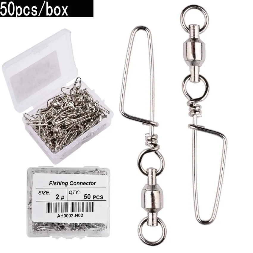 50個 フィッシングボールベアリングスイベル コーストロック - Fishing Hook Box のレビューと価格