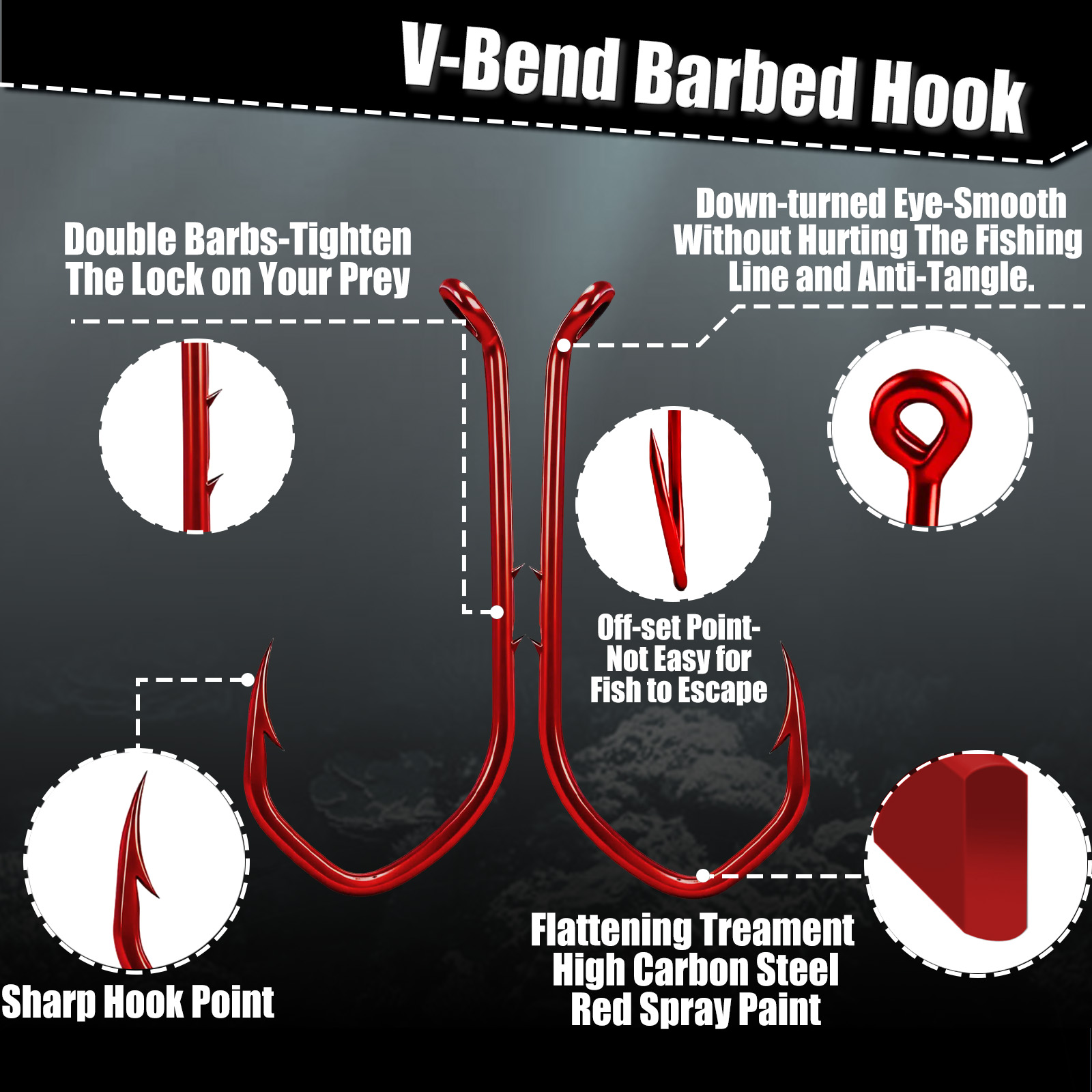 9KM ベイトホルダーフック 50-100個入り レッドフィ - Fishing Hook Circle のレビューと価格