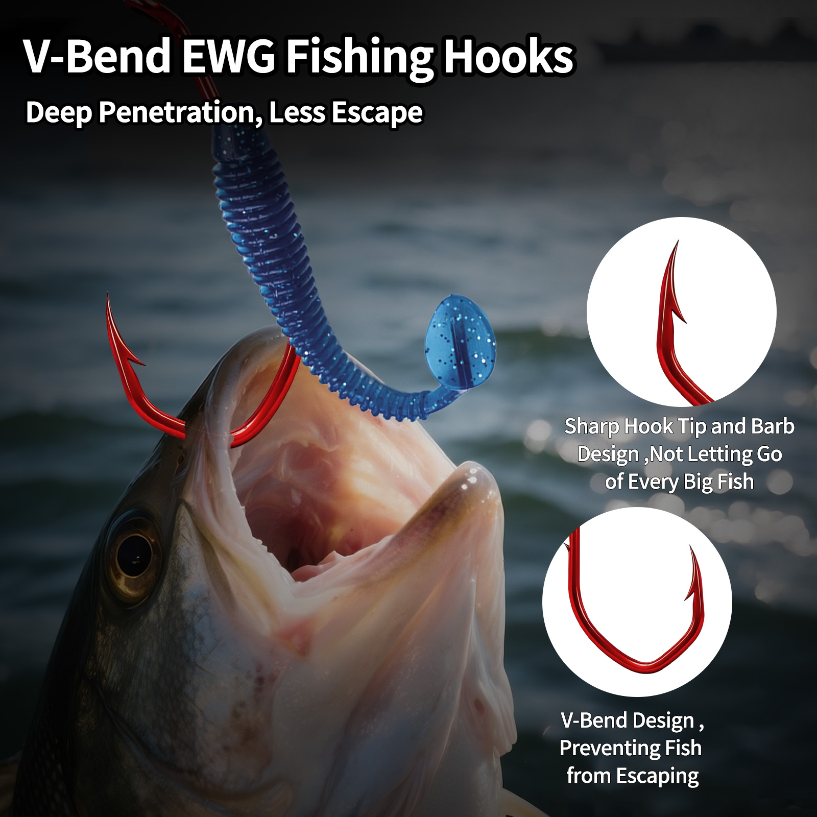 9KM ベイトホルダーフック 50-100個入り レッドフィ - Fishing Hook Circle のレビューと価格